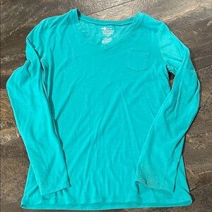 Old Navy Men's Aqua Long Sleeve Tee